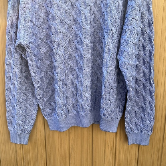 Saks Fifth Avenue 100% Silk Cable Knit Pullover Sweater size XXL Old Mon… - Picture 4 of 12